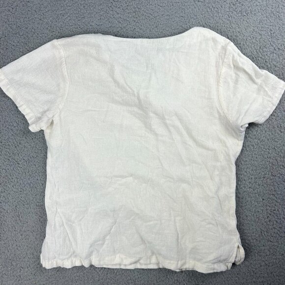 Mexico Lindo Women's Size Large Off White Short Sleeve Blouse - Picture 7 of 7